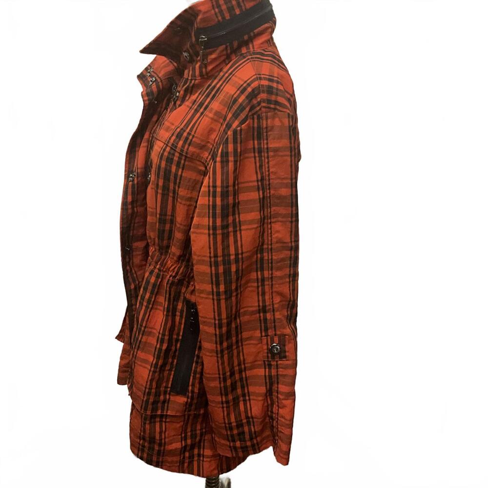 No Brand Women's Size 2XL XXL Orange Black Parka Style Anorak Jacket Coat Lined - Picture 10 of 14